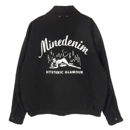 HYSTERIC GLAMOUR ヒステリックグラマー MINEDENIM マインデニム MND-HYS001 × MINEDENIM マインデニム F.Black Denim JKT デニム 中綿 ジャケット ブラック系 XL【中古】