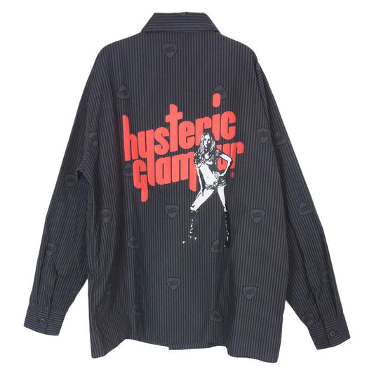 HYSTERIC GLAMOUR ヒステリックグラマー 02243AH06 SOUND VIBRATION エンジニア シャツ 長袖 ブラック系 グレー系 S【中古】