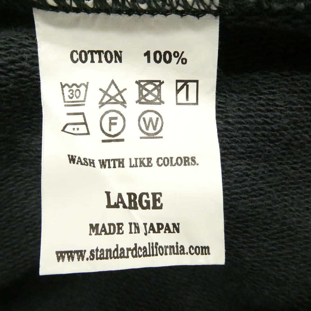 STANDARD CALIFORNIA スタンダードカリフォルニア 20SS SD US Cotton Zip Hood Sweat ロゴ刺繍 コットン ジップ フード スウェット パーカー フーディー チャコール系 L【中古】