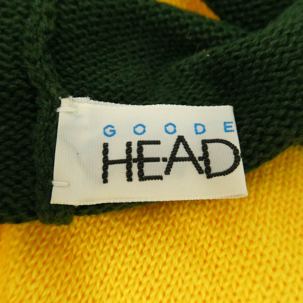 GOODENOUGH グッドイナフ 09s Archive HEAD GEAR アーカイブ ヘッドギア オスロキャップ ニット 帽 つば付き キャスケット モスグリーン系 イエロー系【中古】