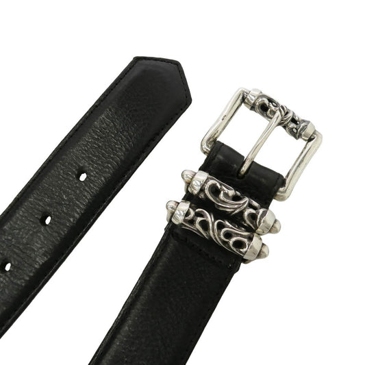 CHROME HEARTS クロムハーツ(原本無) 33inch BLT ROLLER 3PC1.0 1.0inch 3PCローラー レザー ベルト ブラック系 33【中古】