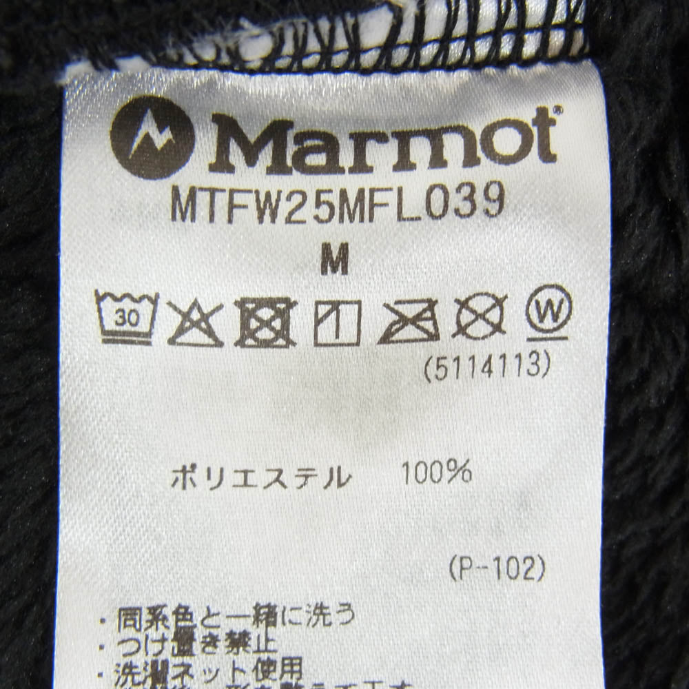 MARMOT マーモット 25AW MTFW25MFL039 Balmy Fleece Jacket バルミー フリース ロゴ刺繍 ジップアップ ジャケット ブラック系 M【美品】【中古】