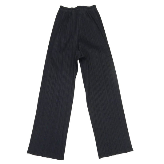PLEATS PLEASE プリーツプリーズ イッセイミヤケ PP04-JF643 ISSEY MIYAKE プリーツ加工 ストレート イージー パンツ ダークネイビー系 2【中古】
