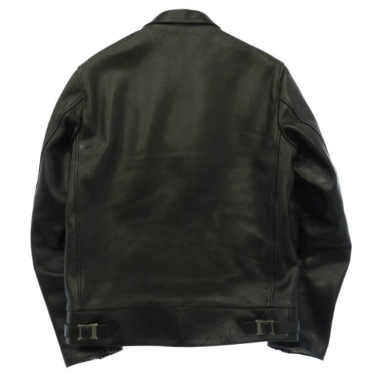 ADDICT CLOTHES アディクトクローズ AD-01 HORSEHIDE SINGLE RIDERS LEATHER JACKET ホースハイド シングル ライダース レザー ジャケット ブラック系 38【中古】