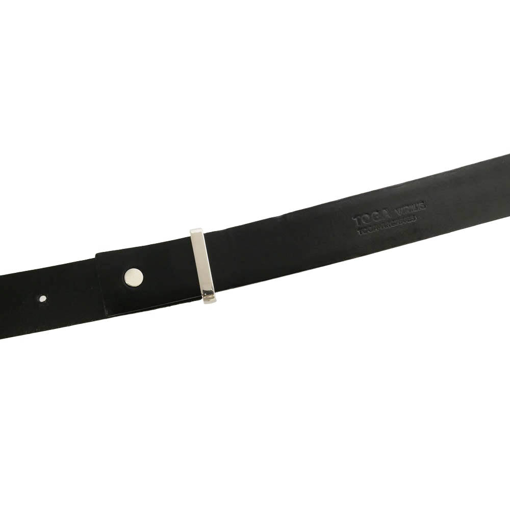 TOGA トーガ VIRILIS Metal buckle belt ヴィリリース メタル バックル レザー ベルト ブラック系【中古】