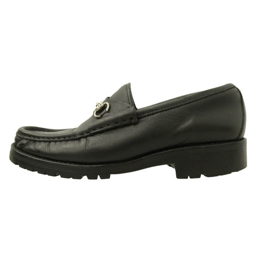 GUCCI グッチ 101 6105 ホースビット レザー ローファー シューズ ブラック系 37.5【中古】