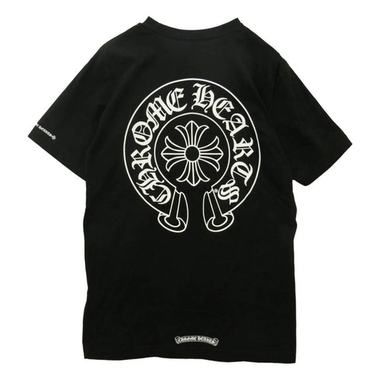 CHROME HEARTS クロムハーツ(原本無) HORSESHOE S/S TEE ホースシュー プリント ポケット 半袖 Tシャツ カットソー ブラック系 M【中古】