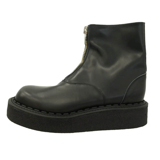 COMME des GARCONS HOMME PLUS コムデギャルソンオムプリュス GEORGE COX ジョージコックス 26AW PR-K105-001-1-4 × GEORGE COX Zip Front Boots ジョージ コックス フロント ジップ カウ レザー ブーツ ブラック系 UK9【新古品】【未使用】【中古】