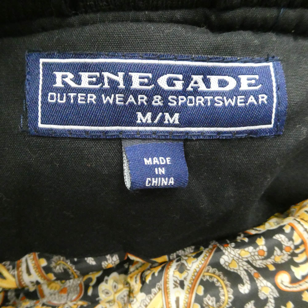 レネゲード DerbyJacket ダービー ペイズリー柄 裏地 ボンバー 中綿 ジャケット ブラック系 M【中古】