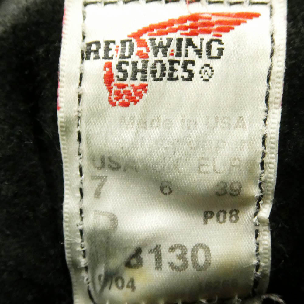 RED WING レッドウィング 8130 USA製 04年製 CLASSIC MOC TOE BOOT アイリッシュセッター クラシック モックトゥ ワーク ブーツ ブラック系 7D【中古】