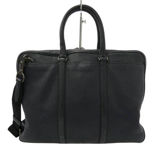COACH コーチ D1592 71778 メトロポリタン ペプルドレザー ブリーフケース 2WAY ショルダー ビジネス バッグ ダークネイビー系【中古】