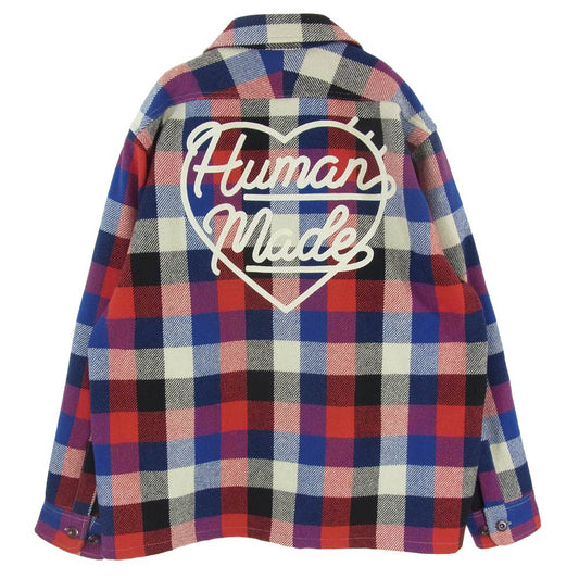 HUMAN MADE ヒューマンメイド 25AW HM30SH013 Wool Check Shirt Jacket ウール チェック シャツ ジャケット マルチカラー系 L【中古】