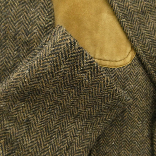 RRL ダブルアールエル Harriss ハリス × Harris Tweed ハリスツイード イタリア製 スエード レザー エルボーパッチ ガンパッチ付き 3B ハンティング ジャケット ブラウン系 40R【中古】