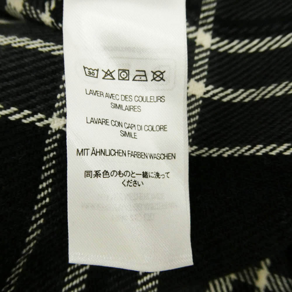 Supreme シュプリーム 25SS Old English Plaid Flannel Shirt ロゴ プレイド チェック フランネル ネルシャツ 長袖 シャツ ブラック系 ホワイト系 L【中古】