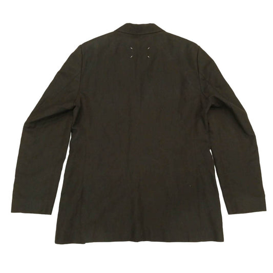 MAISON MARGIELA メゾンマルジェラ 23SS S51BN0431 S76568 1ライン 10ライン 四つタグ リネン混 シングル ブレザー テーラード ジャケット ダークブラウン系 38【中古】