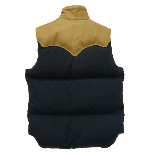Rocky Mountain FeatherBed ロッキーマウンテンフェザーベッド 450-502-72 レザーヨーク ボア ナイロン ダウンベスト ネイビー系 40【中古】