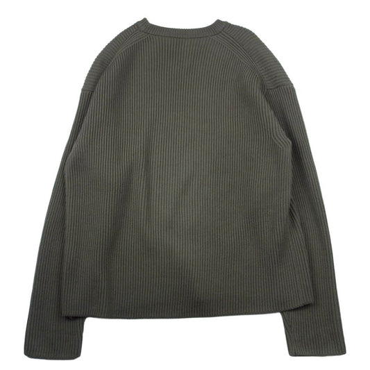 AURALEE オーラリー 16AW A6AP02RK SUPERFINE WOOL RIB KNIT BIG PO スーパーファイン ウール リブ ニット ビッグ プルオーバー セーター カーキ系 5【中古】