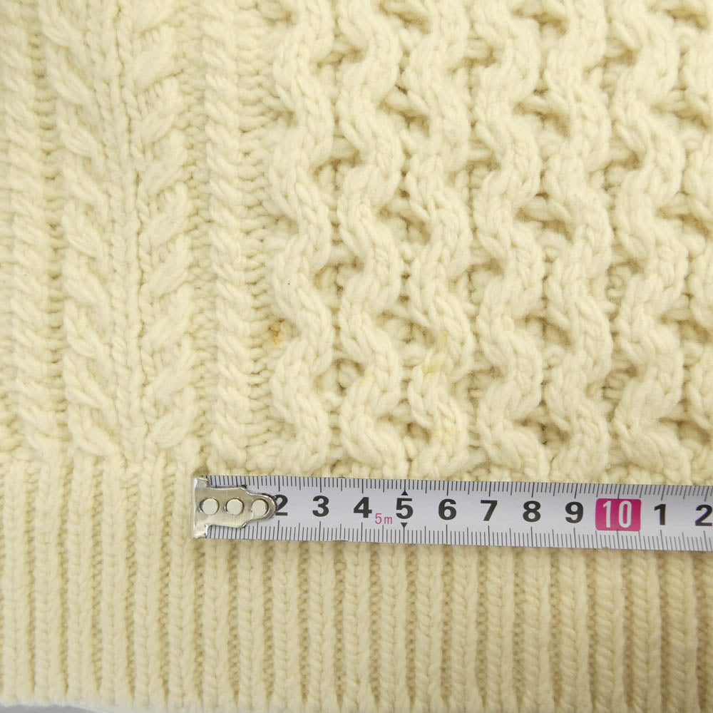AURALEE オーラリー 18AW A8AP01FM FRENCH MERINO ARAN KNIT PO フレンチメリノ アラン ニット プルオーバー セーター オフホワイト系 4【中古】