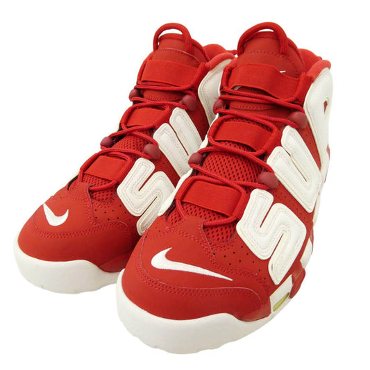 Supreme シュプリーム NIKE ナイキ 902290-600 フェイクバスターズ鑑定済 NIKE Air More Uptempo White/Red ナイキ エアモアアップテンポ スニーカー エンジ系 ホワイト系 28.5cm【新古品】【未使用】【中古】