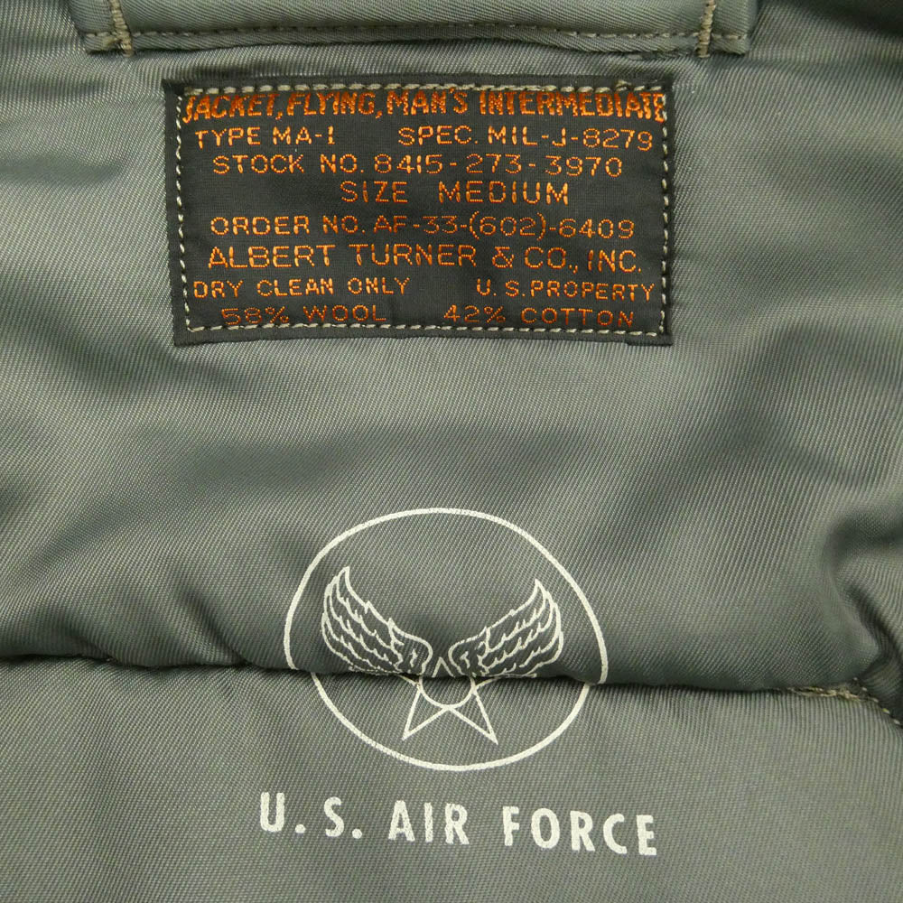 Buzz Rickson's バズリクソンズ BR15747 Type MA-1 1st MODEL 71st Fighter Interceptor Squadron MA1 フライト ジャケット モスグリーン系 M【中古】