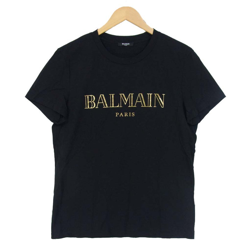BALMAIN バルマン ロゴ Tシャツ ブラック×ゴールド系 L【中古 ...