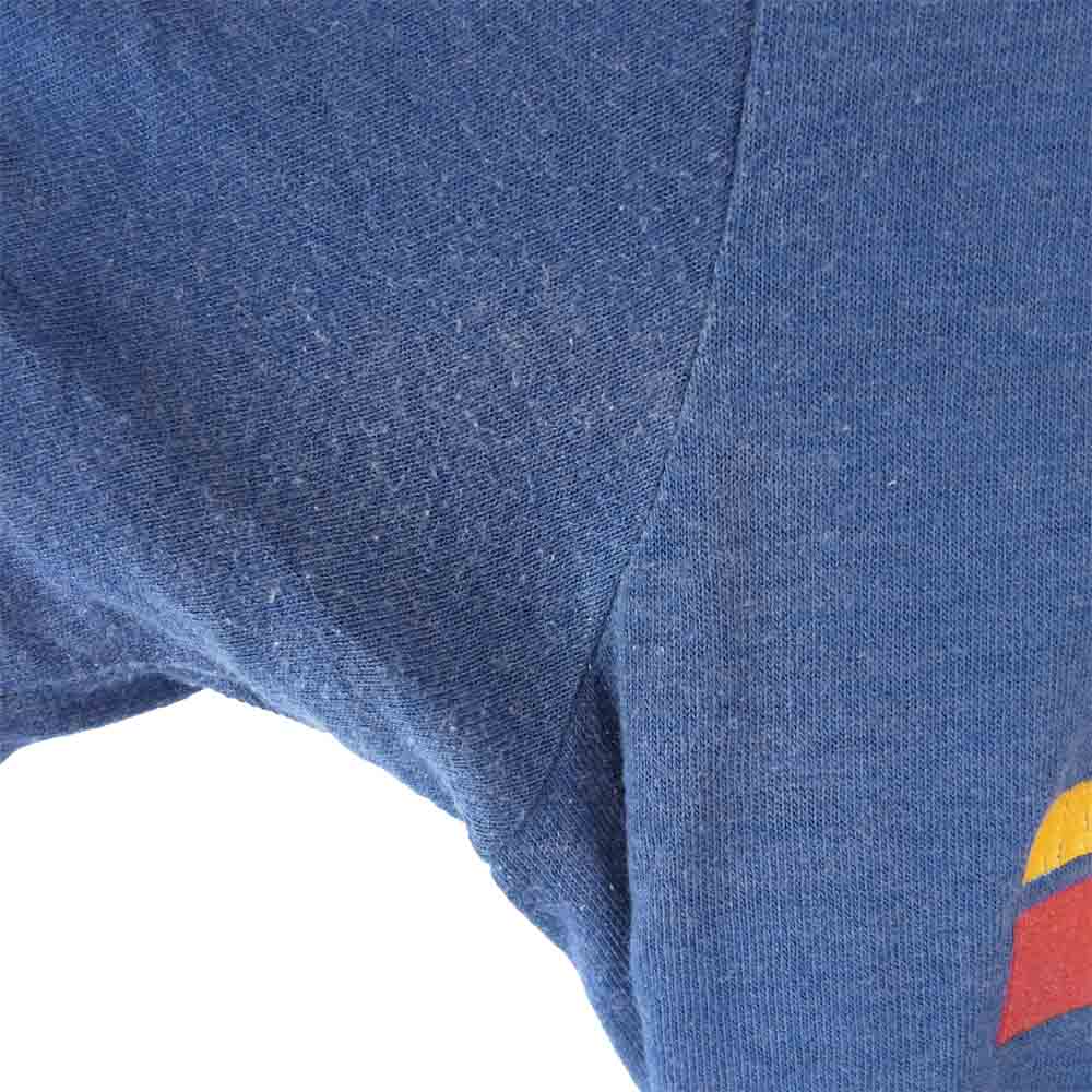 NIKE ナイキ 70~80s USA製 プリントタイプ オレンジタグ ロゴ プリント Tシャツ ネイビー系 M【中古】