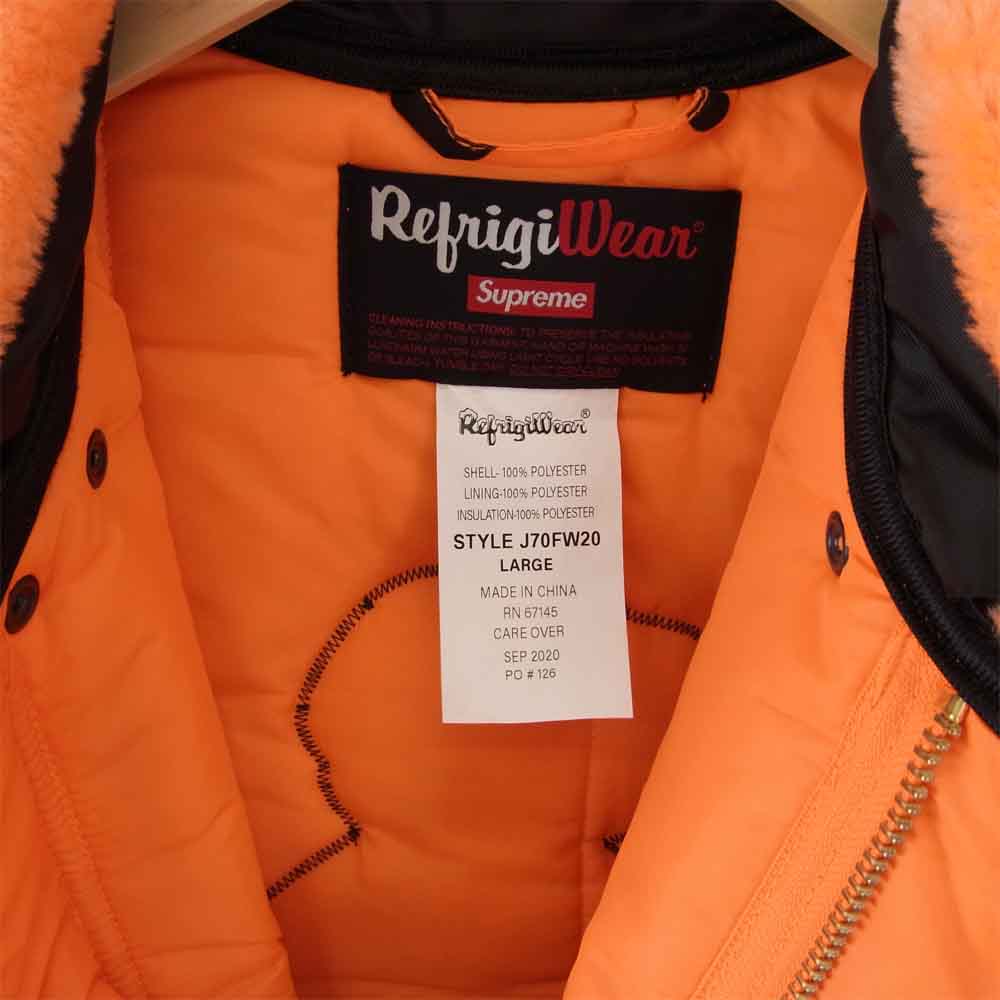 Supreme シュプリーム 20AW RefrigiWear Insulated Iron-Tuff Jacket リフレッジウェア アイロン タフ ジャケット オレンジ系 L【極上美品】【中古】