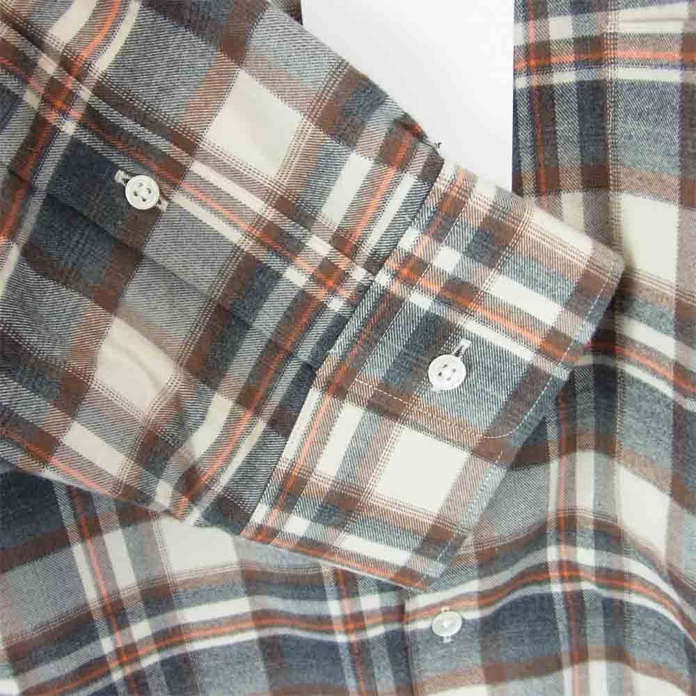 GRAPHPAPER グラフペーパー GM203-50182 THOMAS MASON for GP Oversized Band Collar Shirt オーバーサイズ バンドカラー シャツ GRY × ORG F【新古品】【未使用】【中古】