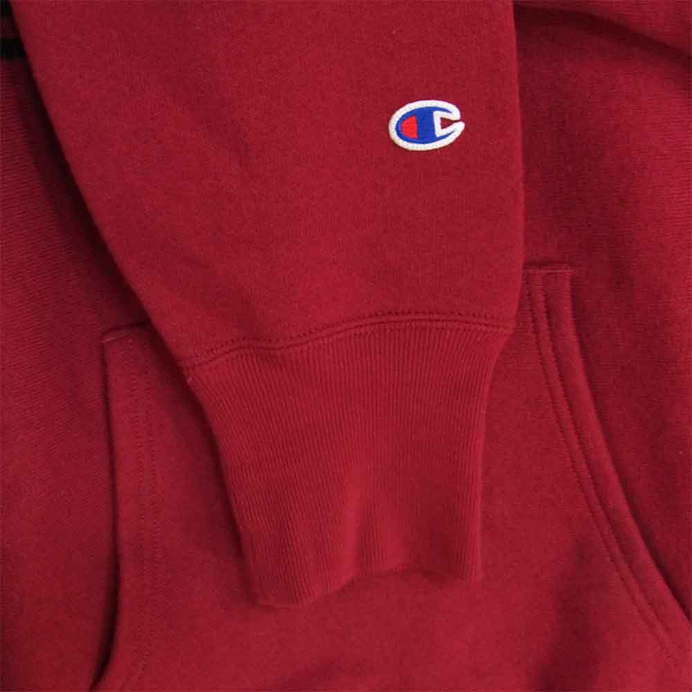 UNDEFEATED アンディフィーテッド C8-Q141 × CHAMPION チャンピオン ARCH LOGO RW HOOD SWEAT アーチ ロゴ パーカー ワインレッド系 L【新古品】【未使用】【中古】
