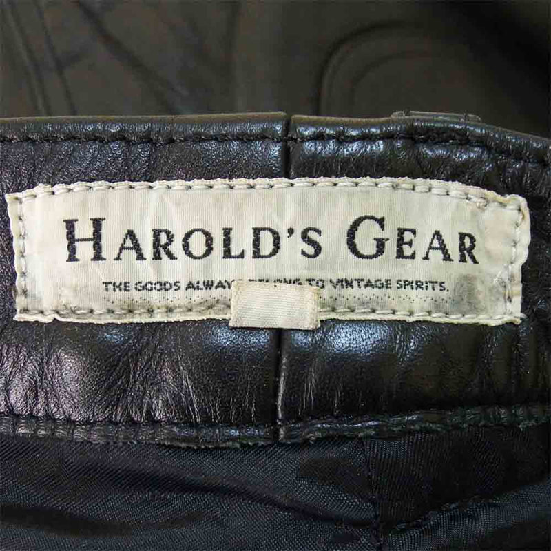 HAROLD'S GEAR レザーパンツ ハロルズギア 牛革 ブラック L