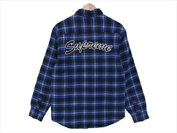 supreme Arc Logo Quilted Flannel Shirt M