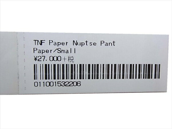 THE NORTH FACE ノースフェイス シュプリーム SUPREME PAPER NUPTSE PANT ペーパー ヌプシ パンツ ホワイトペーパープリント S【新古品】【未使用】【中古】