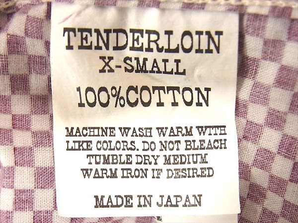 TENDERLOIN テンダーロイン T-SADDLEMAN SHT サドルマン ウエスタン 市松 長袖シャツ エンジ系 エンジ系 XS【美品】【中古】