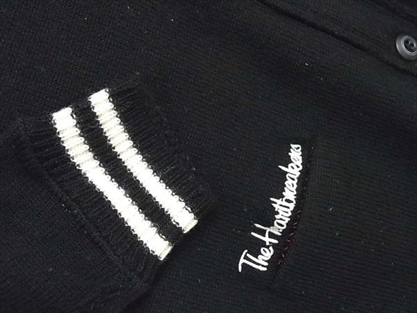 BEDWIN & THE HEARTBREAKERS ベドウィンアンドザハートブレイカーズ 袖ライン ニット カーデ 日本製 刺繍 TheHeartbreakers カーディガン ブラック系 2【中古】