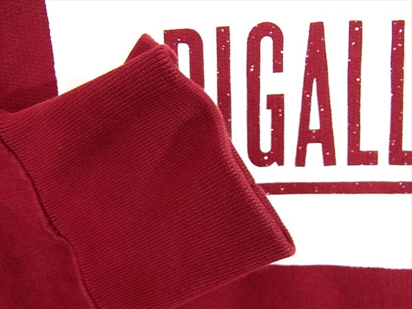 PIGALLE ピガール ロゴ フーディー フロント プリント コットン プルオーバー パーカー エンジ系 S【中古】