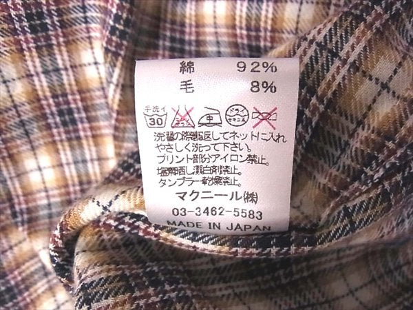 ROAR ロアー 二丁拳銃 メタル ボタン チェック 長袖シャツ ブラウン系 ブラウン系 2【中古】