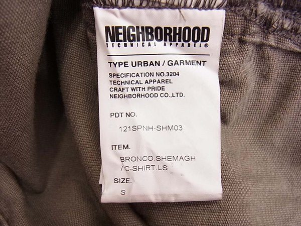 NEIGHBORHOOD ネイバーフッド 121SPNH-SHM03 BRONCO.SHEMAGH C-SHIRT.LS フード シャツ 長袖シャツ ブラウン系 S【中古】