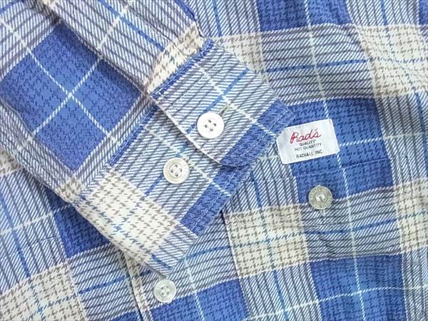 RADIALL ラディアル 10SS-RAD-04 チェック フランネル 長袖 シャツ 日本製 長袖シャツ ブルー系 ブルー系 M【中古】