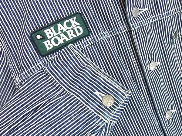 MACKDADDY マックダディー MDY ヒッコリー ストライプ ワッペン BLACKBOARD ジャケット ネイビー系 ネイビー系 L【中古】