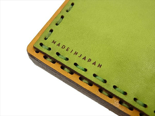 ojaga design オジャガデザイン レザートラッカーロングウォレット 長財布 ライトグリーン系 財布 イエロー系 表記無し【美品】【中古】