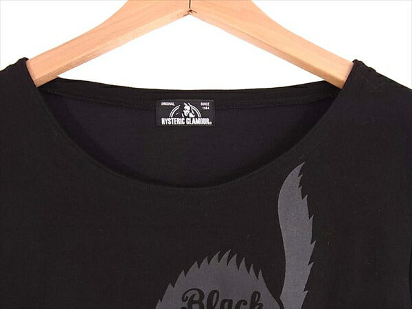 ヒステリックグラマー カットソー 半袖 刺繍 ブラックキャット 黒猫 