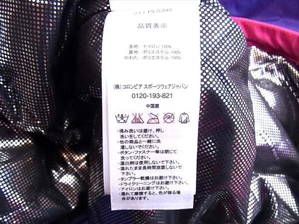 Columbia コロンビア ウインドブレーカー アウトドアジャケット PL5394 レディース ジャケット ピンク×パープル ピンク×パープル L【中古】