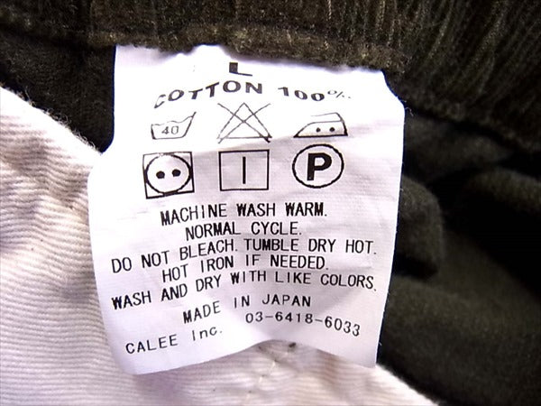 CALEE キャリー ストレート ワーク パンツ コーデュロイ メンズ 日本製 パンツ ブラウン系 ブラウン系 L【中古】