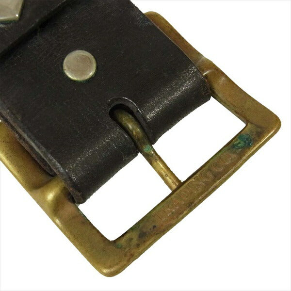TENDERLOIN テンダーロイン ロゴスタッズ レザー ベルト レザーベルト ブラック系 34【中古】