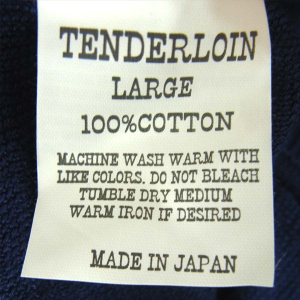 TENDERLOIN テンダーロイン T-POLO 長袖 コットン ニット 日本製 ポロシャツ ブルー系 ブルー系 L【美品】【中古】