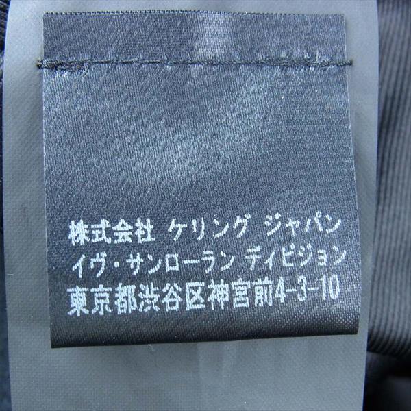 SAINT LAURENT サンローラン 国内正規品 393655 Y112W 16AW ラペル裏レザー切替 チェスター コート ブラック系 44【極上美品】【中古】