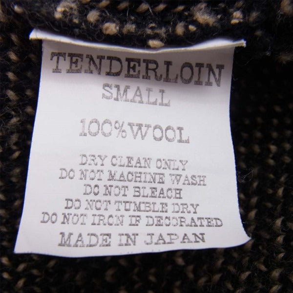 TENDERLOIN テンダーロイン 15AW T-BOAT NECK SWEATER V ボート ネック セーター ニット 黒×ベージュ 黒×ベージュ S【中古】
