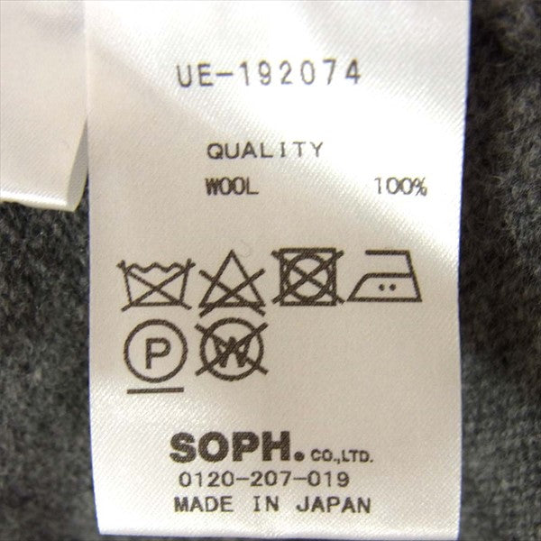 uniform experiment ユニフォームエクスペリメント 19AW EMBROIDERY CREW NECK KNIT ロゴ 刺繍 ウール ニット グレー系 3【中古】