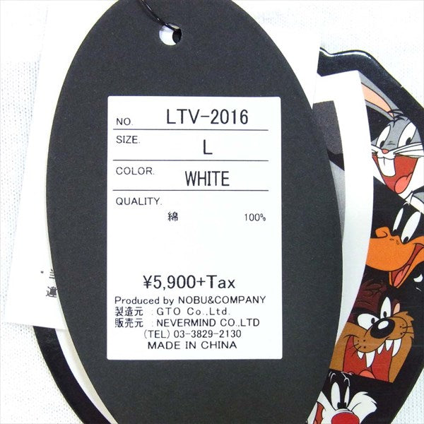 VANSON バンソン LTV-2016 Looney Tunes ルーニー・テューンズ コラボ トゥイティー Tシャツ 白系 白系 L【新古品】【未使用】【中古】
