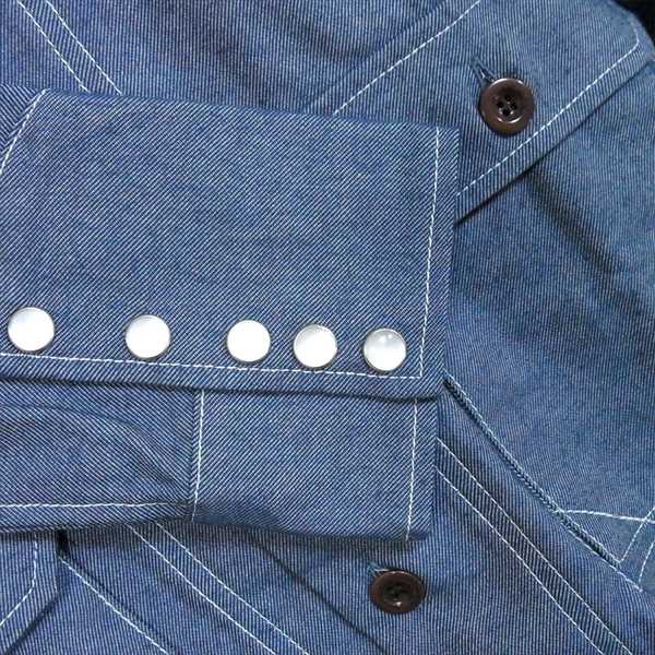CASH CA カシュカ CAW14-SH0005 WESTERN DENIM SHIRT デニム シャツ ネイビー系 M【新古品】【未使用】【中古】